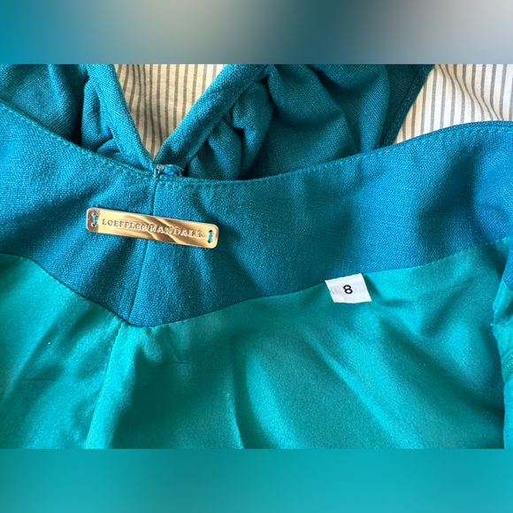 Loeffler Randall Ruffle Neck Linen Blend Dress - Size 8 - Picture 10 of 11